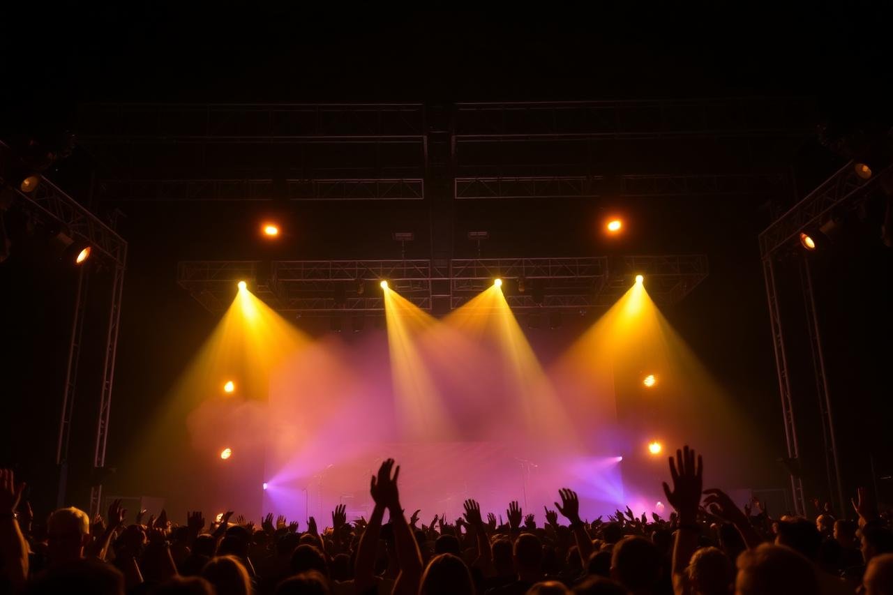 Annual excellence award night with dramatic stage lighting