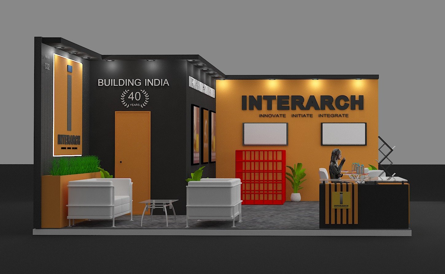 Premium fabricated exhibition stall with backlit signage